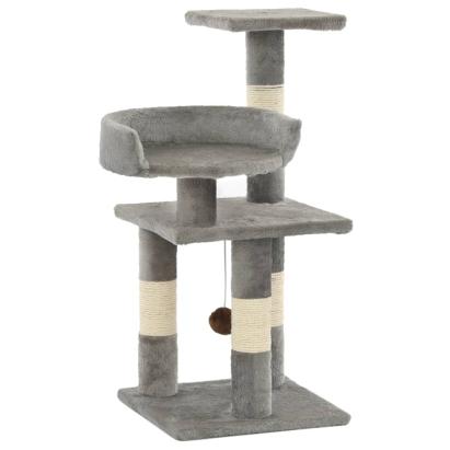 Ansamblu pentru pisici, stâlpi din funie de sisal, 65 cm, gri GartenMobel Dekor