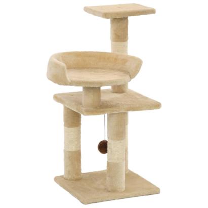Ansamblu pisici cu stâlpi din funie de sisal, bej, 65 cm GartenMobel Dekor