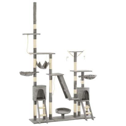 Ansamblu pentru pisici, stâlpi din funie sisal, 230-250 cm, gri GartenMobel Dekor
