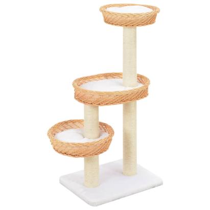 Ansamblu pentru pisici cu stâlp funie sisal, natural, salcie GartenMobel Dekor