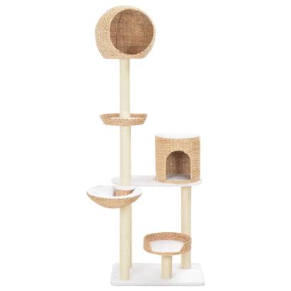 Ansamblu pentru pisici, stâlp cu funie de sisal, iarbă de mare GartenMobel Dekor