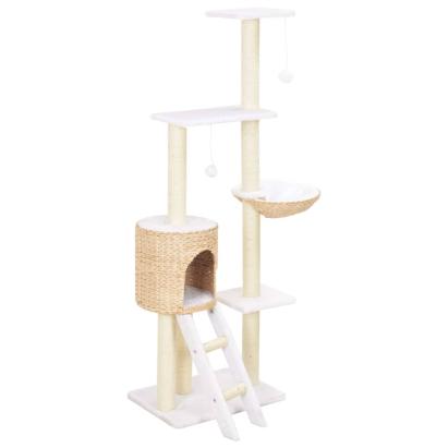 Ansamblu pentru pisici, stâlp cu funie de sisal, iarbă de mare GartenMobel Dekor