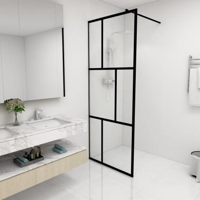 Paravan de duș walk-in, negru, 80x195 cm, sticlă securizată GartenMobel Dekor
