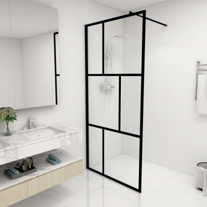 Paravan de duș walk-in, negru, 90x195 cm, sticlă securizată GartenMobel Dekor