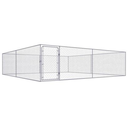Padoc pentru câini de exterior, 4 x 4 x 1 m, oțel galvanizat  GartenMobel Dekor