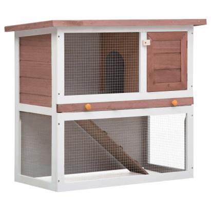 Cușcă de iepuri pentru exterior, 1 ușă, maro, lemn GartenMobel Dekor