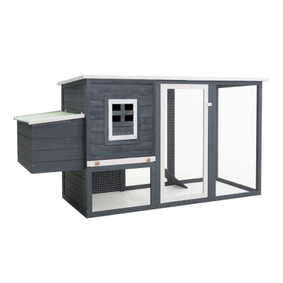 Coteț de păsări de exterior, casă găini cu 1 cuibar, gri, lemn GartenMobel Dekor