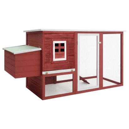 Coteț de păsări de exterior, casă găini cu 1 cuibar, roșu, lemn GartenMobel Dekor