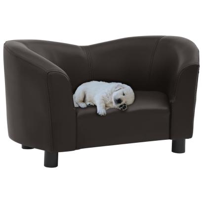 Canapea pentru câini, maro, 67x41x39 cm, piele ecologică GartenMobel Dekor