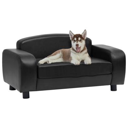 Canapea pentru câini, negru, 80 x 50 x 40 cm, piele ecologică GartenMobel Dekor