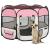 Țarc joacă pliabil câini cu sac de transport roz 90x90x58 cm GartenMobel Dekor
