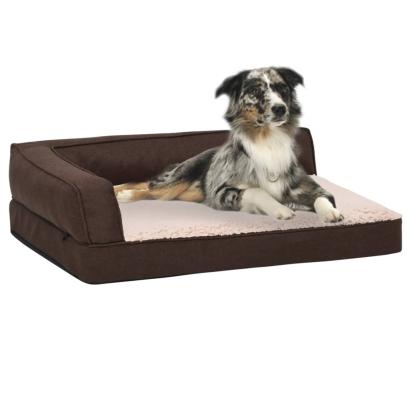 Saltea ergonomică pat de câini maro 60x42 cm aspect in /fleece GartenMobel Dekor