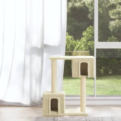 Ansamblu pisici cu stâlpi din funie de sisal, crem, 60 cm GartenMobel Dekor