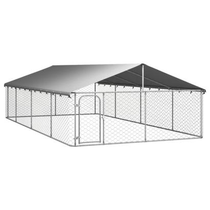Padoc pentru câini de exterior, cu acoperiș, 600x300x150 cm GartenMobel Dekor