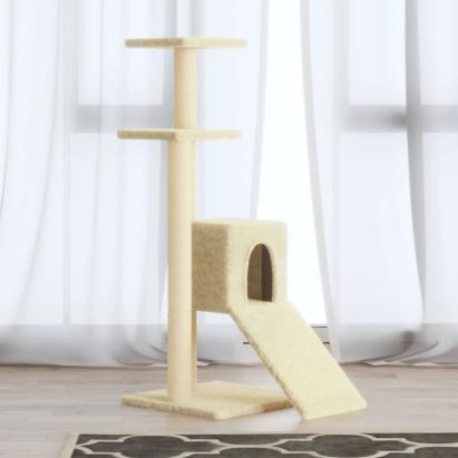 Ansamblu pisici cu stâlpi din funie de sisal, crem, 92 cm GartenMobel Dekor