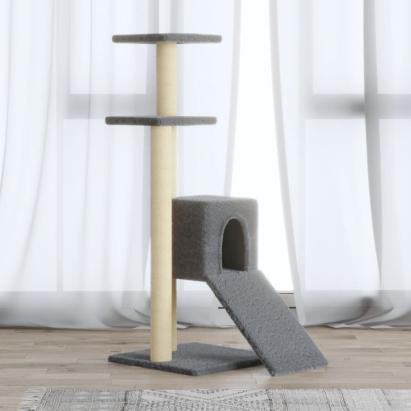 Ansamblu pisici, stâlpi din funie sisal, gri deschis, 92 cm GartenMobel Dekor