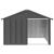 Casă pentru câini antracit 116,5x103x81,5 cm oțel galvanizat GartenMobel Dekor