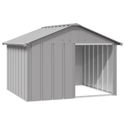 Casă pentru câini, gri, 116,5x103x81,5 cm, oțel galvanizat GartenMobel Dekor