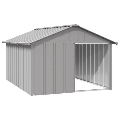 Casă pentru câini, gri, 116,5x153x81,5 cm, oțel galvanizat GartenMobel Dekor