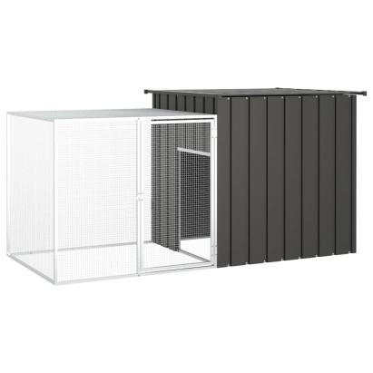 Coteț pentru păsări, antracit, 200x91x100 cm, oțel galvanizat GartenMobel Dekor