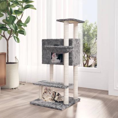 Ansamblu pisici, stâlpi din funie sisal, gri deschis, 108,5 cm GartenMobel Dekor