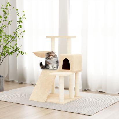 Ansamblu de pisici cu stâlpi din funie de sisal, crem, 82 cm GartenMobel Dekor