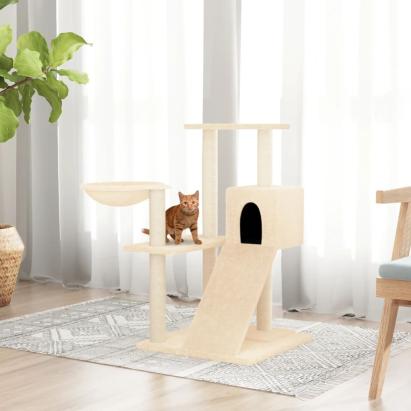 Ansamblu de pisici cu stâlpi din funie de sisal, crem, 82 cm GartenMobel Dekor