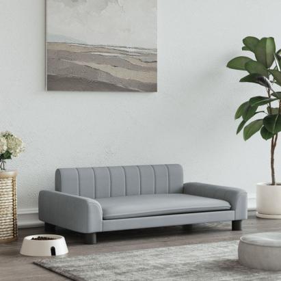 Pat de câini, gri deschis, 90x53x30 cm, material textil GartenMobel Dekor