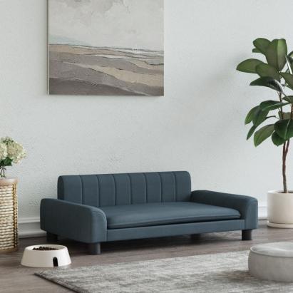 Pat de câini, gri închis, 90x53x30 cm, material textil GartenMobel Dekor