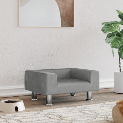 Pat de câini, gri deschis, 50x40x26,5 cm, catifea GartenMobel Dekor