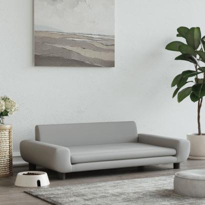 Pat de câini, gri deschis, 100x54x33 cm, catifea GartenMobel Dekor