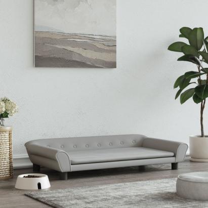 Pat de câini, gri deschis, 100x50x21 cm, catifea GartenMobel Dekor
