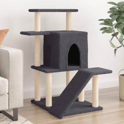 Ansamblu de pisici, stâlpi din funie sisal, gri închis, 97 cm GartenMobel Dekor