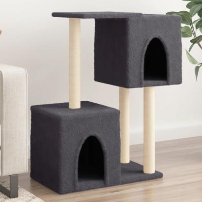 Ansamblu pisici cu stâlpi din funie sisal, gri închis, 86 cm GartenMobel Dekor