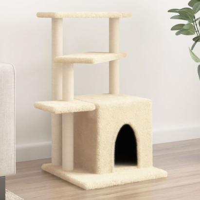 Ansamblu de pisici cu stâlpi din funie de sisal, crem, 83,5 cm GartenMobel Dekor