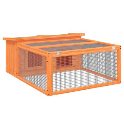 Cușcă pentru iepuri, maro, 117,5x97x47,5 cm, lemn masiv de pin GartenMobel Dekor