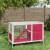 Cușcă pentru iepuri roșu 103x44x69,5 cm lemn masiv de pin GartenMobel Dekor