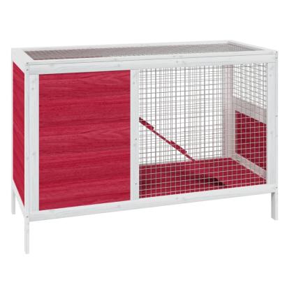 Cușcă pentru iepuri roșu 103x44x69,5 cm lemn masiv de pin GartenMobel Dekor