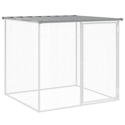 Coteț pui cu acoperiș gri deschis 103x98x90 cm oțel galvanizat GartenMobel Dekor