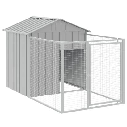 Cușcă de câine & țarc gri deschis 117x201x123cm oțel galvanizat GartenMobel Dekor