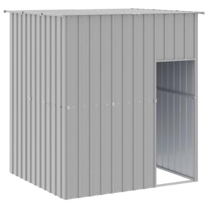 Cușcă câine acoperiș gri deschis 165x153x181 cm oțel galvanizat GartenMobel Dekor