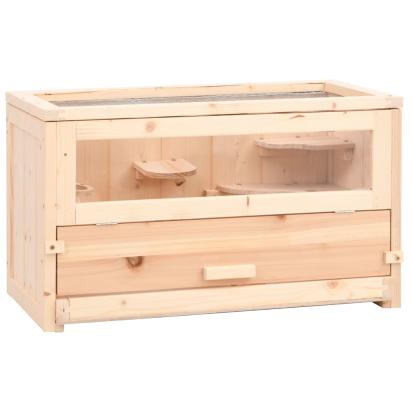 Cușcă pentru hamsteri, 60x30x35 cm, lemn masiv de brad GartenMobel Dekor