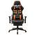 Scaun gaming cu suport picioare, negru/oranj, piele ecologică GartenMobel Dekor