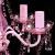 Lustră roz de cristal artificial cu 5 becuri GartenMobel Dekor