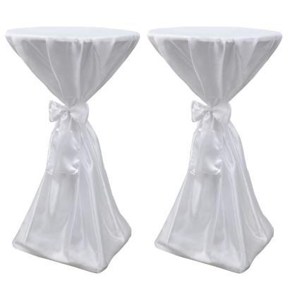 Husă de masă albă, 80 cm, cu fundă, 2 buc GartenMobel Dekor
