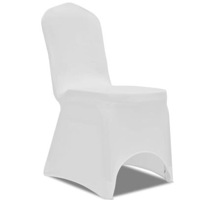 Husă de scaun elastică, 50 buc., alb GartenMobel Dekor