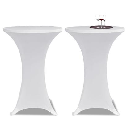 Husă de masă cu picior Ø80 cm, 2 buc., alb, elastic GartenMobel Dekor