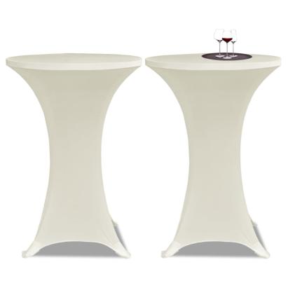 Husă de masă cu picior Ø60 cm, 2 buc., crem, elastic GartenMobel Dekor
