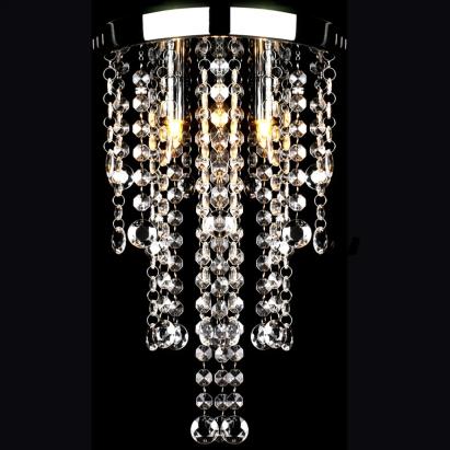 Plafonieră din metal alb, cu mărgele de cristal GartenMobel Dekor