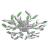 Plafoniera verde/albă, cu brațe frunze cristal acrilic, 5 becuri E14 GartenMobel Dekor